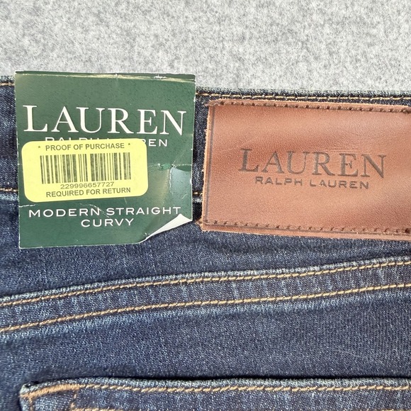 Lauren Ralph Lauren Jeans Womens 2P Petite Modern Straight Curvy Rinse Denim - Picture 2 of 12